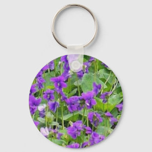 Porte-clés Violettes en bois du Wisconsin