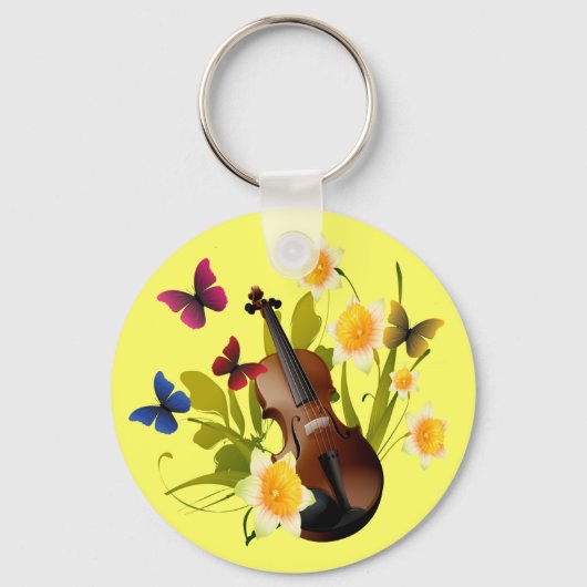 PORTE-CLÉS VIOLIN, FLEURS ET BOUTEILLES (Recto)