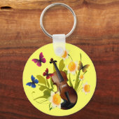 PORTE-CLÉS VIOLIN, FLEURS ET BOUTEILLES (Recto)