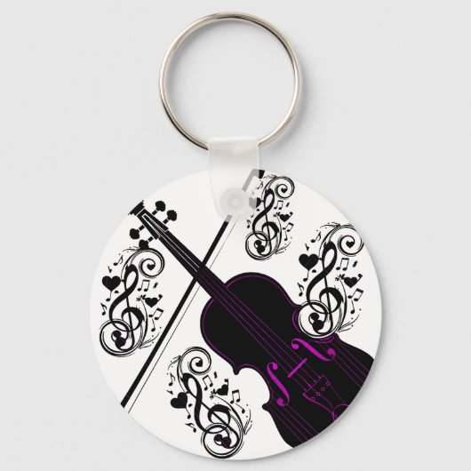 Porte-clés Violon, amour cinglé_ (Recto)