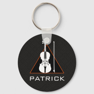 Porte-clés Violon espace négatif minimal moderne Violoniste