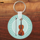 Porte-clés Violon Fun Turquoise Swirl Music (Recto)