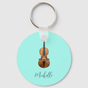 Porte-clés Violon musical tendance Turquoise vert