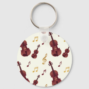 Porte-clés Violons musicaux motif sans couture