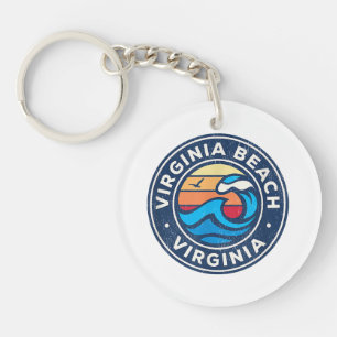 Porte-clés Virginia Beach Virginia VA Vagues marines Vintages