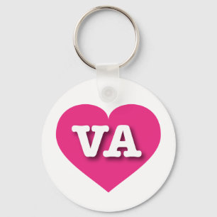 Porte-clés Virginia Hot Pink Heart - J'aime VA