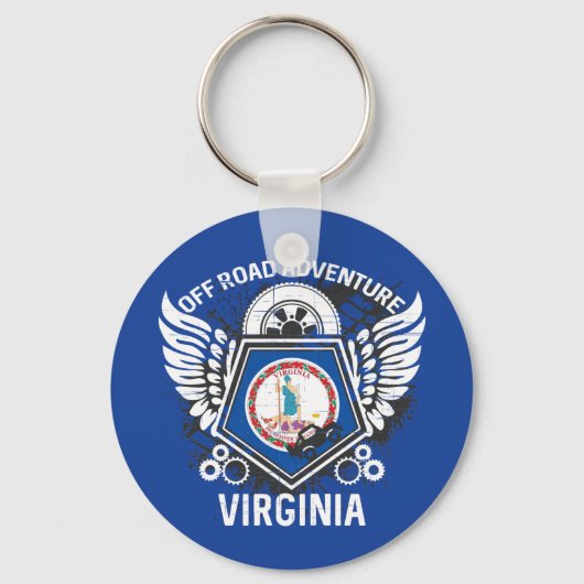 Porte-clés Virginia State Flag Off Road Adventure 4x4 (Recto)