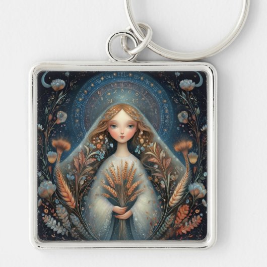 Porte-clés Virgo Maiden Zodiac Astrology Celestial Birthday (Devant)