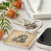 Porte-clés Virgo Zodiac - Antique Look (Devant Droit)