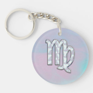 Porte-clés Virgo Zodiac Connexion Pastels Style Nacre Imprime