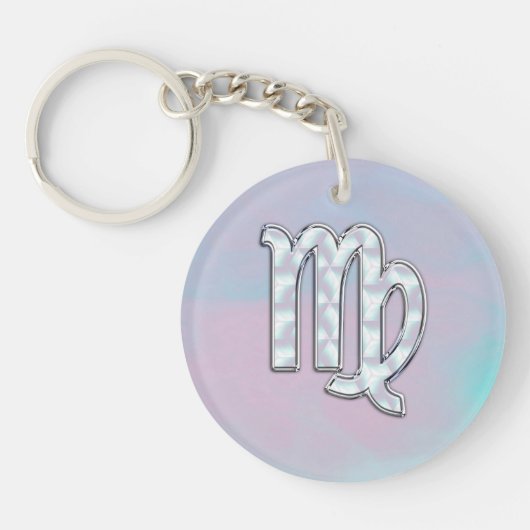 Porte-clés Virgo Zodiac Connexion Pastels Style Nacre Imprime (Devant)