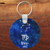 Porte-clés Virgo Zodiac Constellation Blue Galaxy Monogram (Recto)