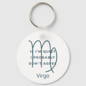 Porte-clés Virgo Zodiac Sign Fun Citation Texte Bleu Annivers (Recto)