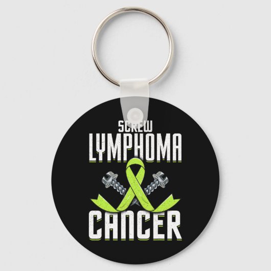 Porte-clés Vis Lymphome Cancer Lime Sensibilisation Ruban Com (Recto)
