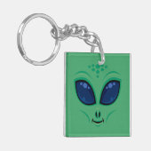Porte-clés Visage d'alien de dessin animé amical (Devant gauche)