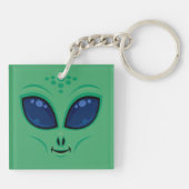 Porte-clés Visage d'alien de dessin animé amical (Dos)