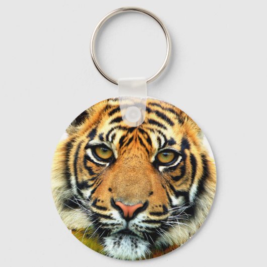 Porte-clés Visage d'animal tigre sauvage (Recto)