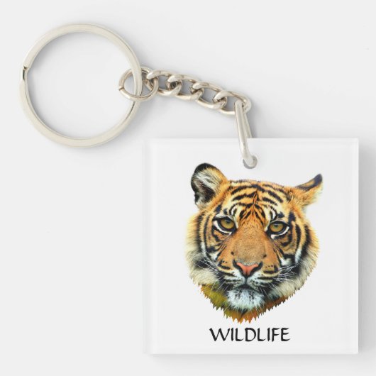 Porte-clés Visage d'animal Tigre sauvage (Devant)