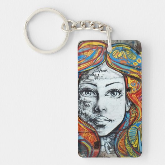 Porte-clés - Visage d'art de rue (Devant)