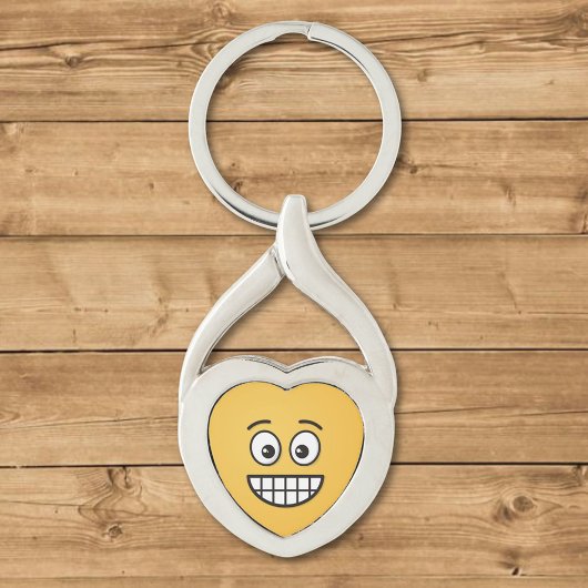 Porte-clés Visage de broyage avec yeux ouverts