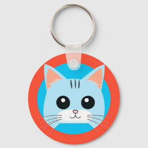Porte-clés Visage de chat de dessin animé mignon