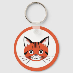 Porte-clés Visage de chat de dessin animé mignon avec design