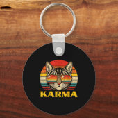 Porte-clés Visage de Chat Lunettes Karma Drôle Chat Chatte Ho (Recto)
