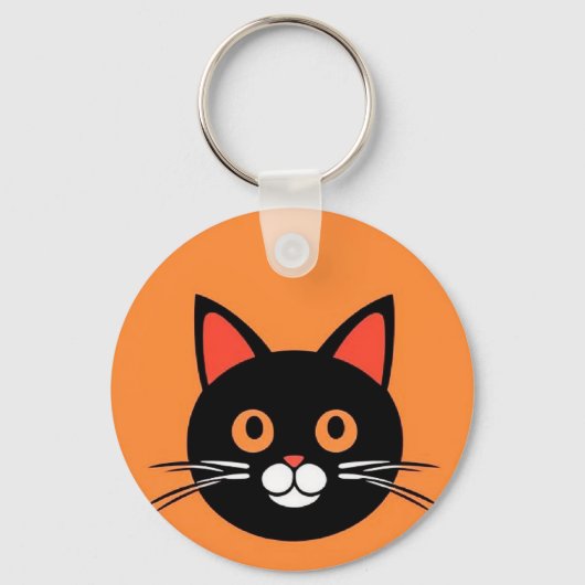 Porte-clés 🐱 Visage de Chat Mignon Graphique Gras Charme Cad (Recto)