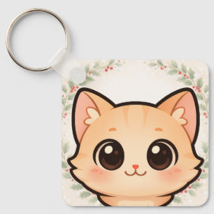 Porte-clés Visage de Chat Mignon Kawaii