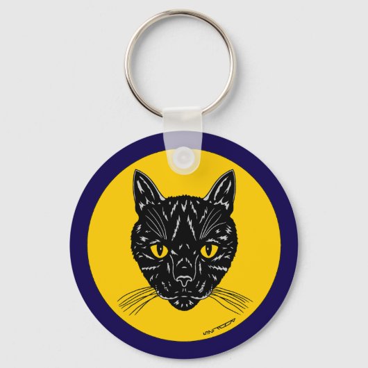 Porte-clés Visage de chat noir (Recto)
