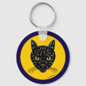 Porte-clés Visage de chat noir (Verso)