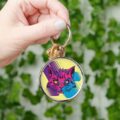 Porte-clés Visage de chat rose (Main)