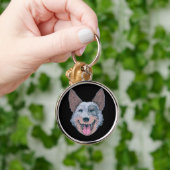 Porte-clés Visage de Chien Collie Heureux (Main)