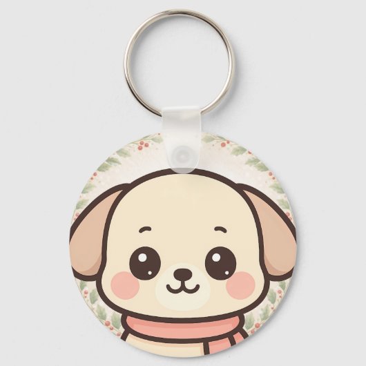 Porte-clés visage de chiot kawaii mignon (Recto)