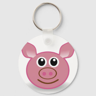 Porte-clés Visage de cochon de dessin animé