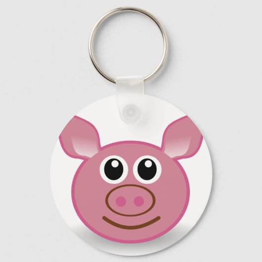 Porte-clés Visage de dessin de porc (Recto)