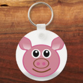 Porte-clés Visage de dessin de porc (Recto)