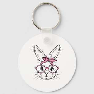 Porte-clés Visage de lapin mignon avec cœur Byndana Gles Eas