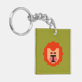 Porte-clés Visage de lion mignon pixelisé  (Devant gauche)