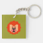 Porte-clés Visage de lion mignon pixelisé  (Dos)