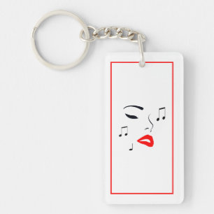 Porte-clés Visage de musique féminine