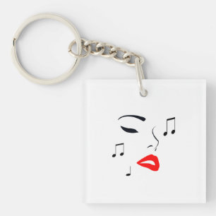 Porte-clés Visage de musique féminine