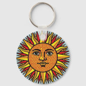 Porte-clés Visage de Soleil Céleste dans le Style Pop Art de  (Recto)