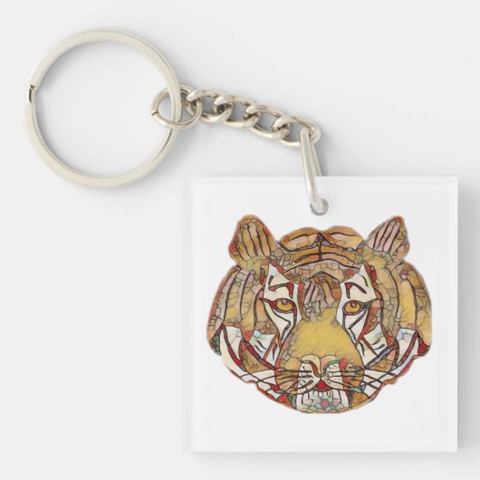 Porte-clés visage de tigre (Devant)