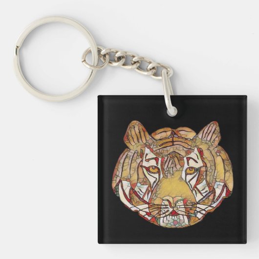 Porte-clés visage de tigre (Devant)