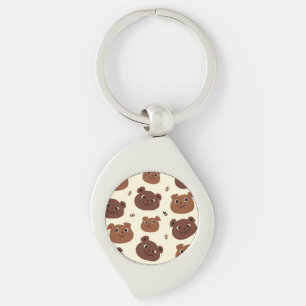 Porte-clés Visage d'ours drôle