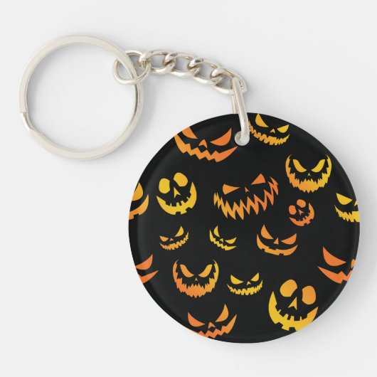 Porte-clés Visage du Citrouille Jack-o'-lantern (Devant)