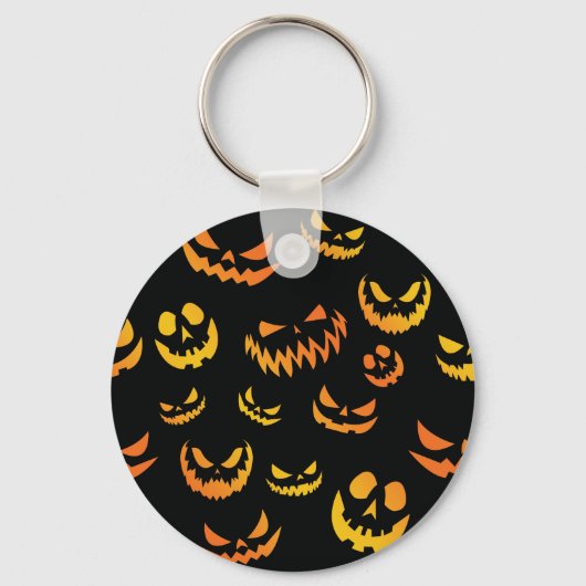 Porte-clés Visage du Citrouille Jack-o'-lantern (Recto)