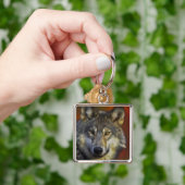 Porte-clés Visage d'une photo de loup (main)