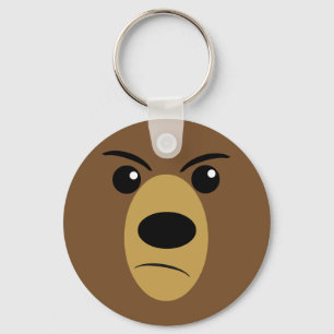 Porte-clés Visage grincheux d'ours